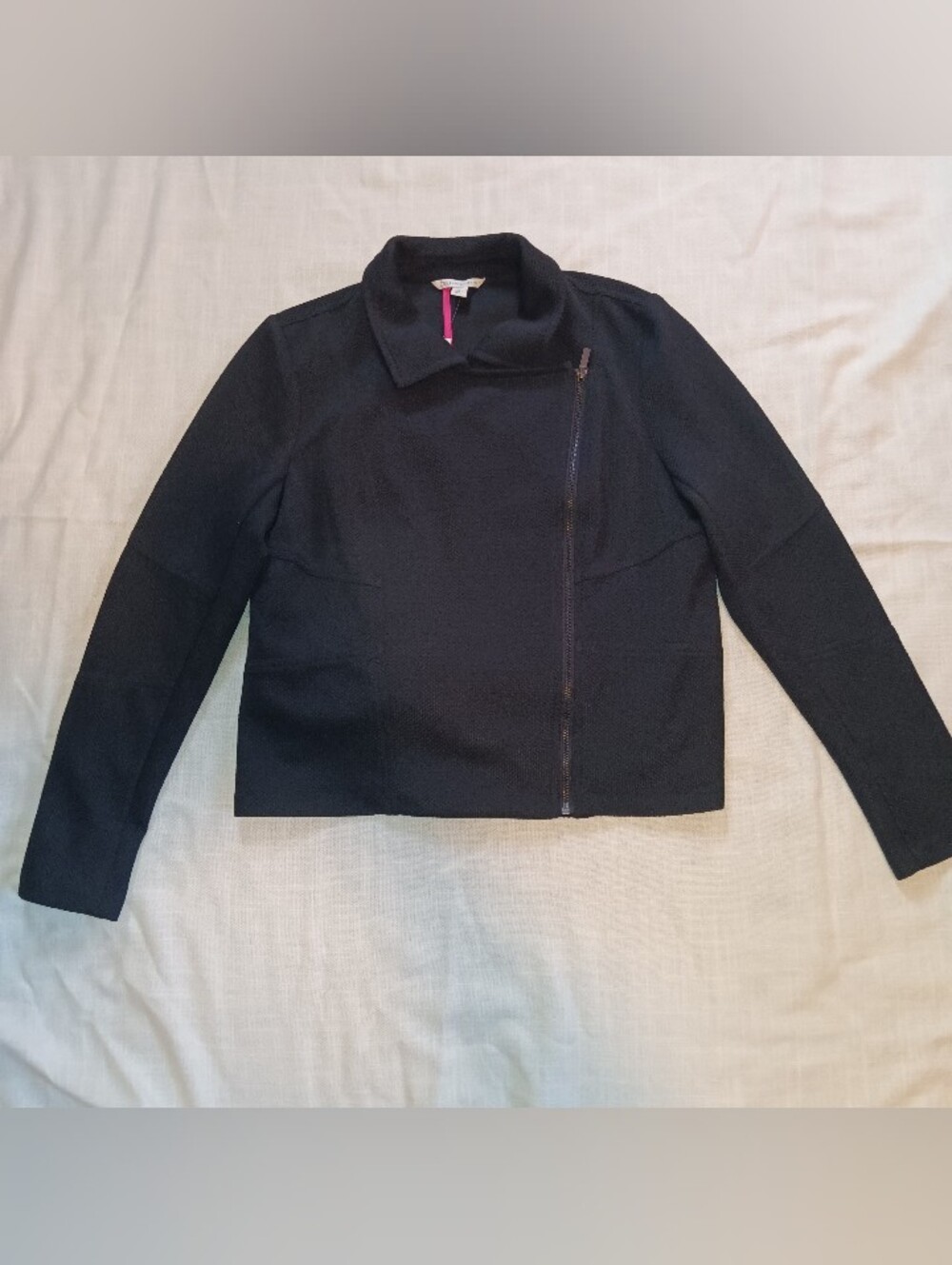 Cato Black Asymmetric Zip Blazer Jacket Size Large Brand New With Tags